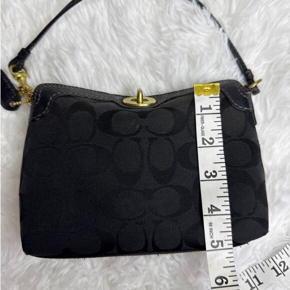 y2k COACH Black Signature Canvas Mini Purse / Wristlet - Picture 11 of 11